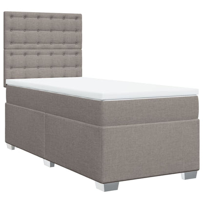 Boxspring met matras stof taupe 90x200 cm