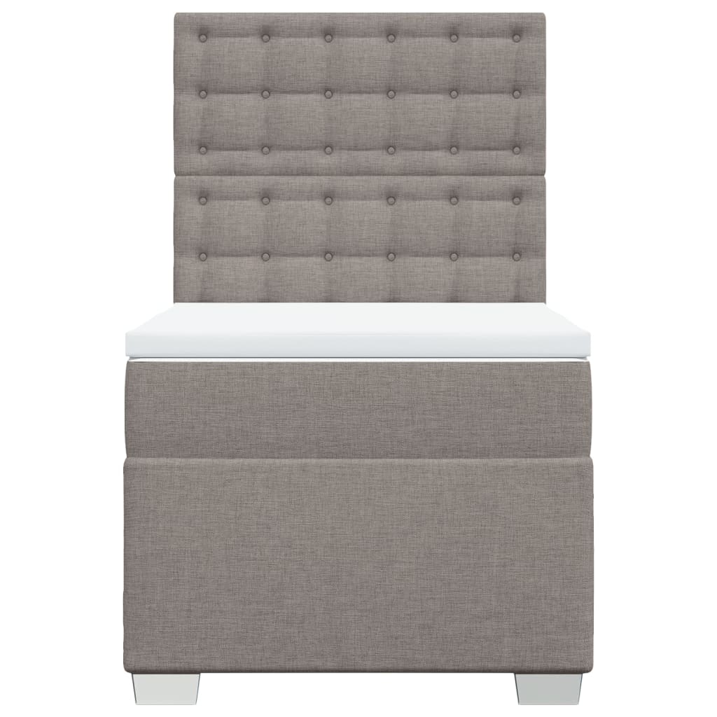 Boxspring met matras stof taupe 90x200 cm