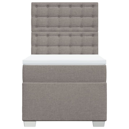 Boxspring met matras stof taupe 90x200 cm