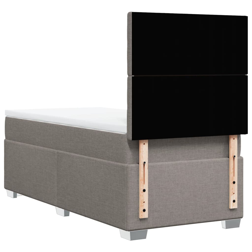 Boxspring met matras stof taupe 90x200 cm