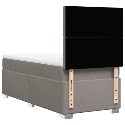Boxspring met matras stof taupe 90x200 cm