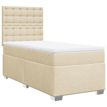 Boxspring met matras stof crèmekleurig 90x200 cm