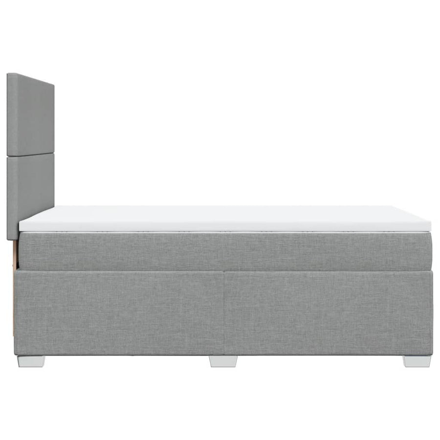 Boxspring met matras stof lichtgrijs 100x200 cm