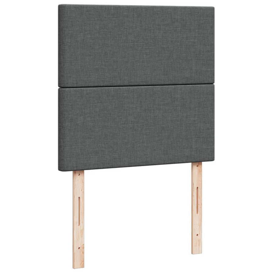 Boxspring met matras stof donkergrijs 100x200 cm