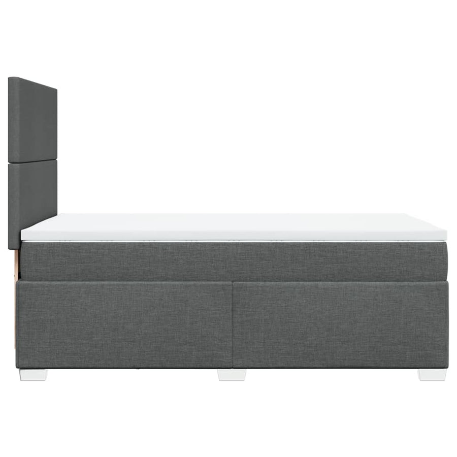 Boxspring met matras stof donkergrijs 100x200 cm