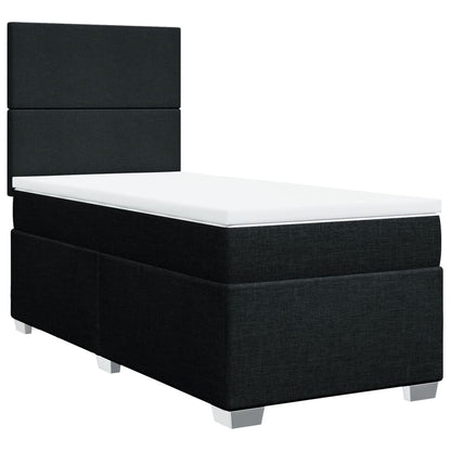 Boxspring met matras stof zwart 100x200 cm