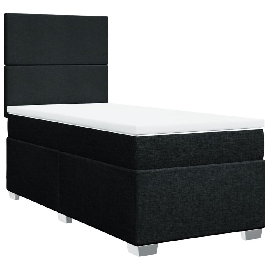 Boxspring met matras stof zwart 100x200 cm