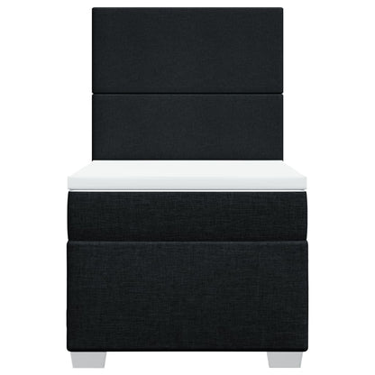 Boxspring met matras stof zwart 100x200 cm