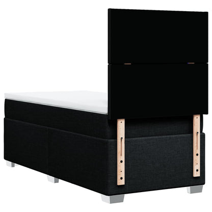 Boxspring met matras stof zwart 100x200 cm