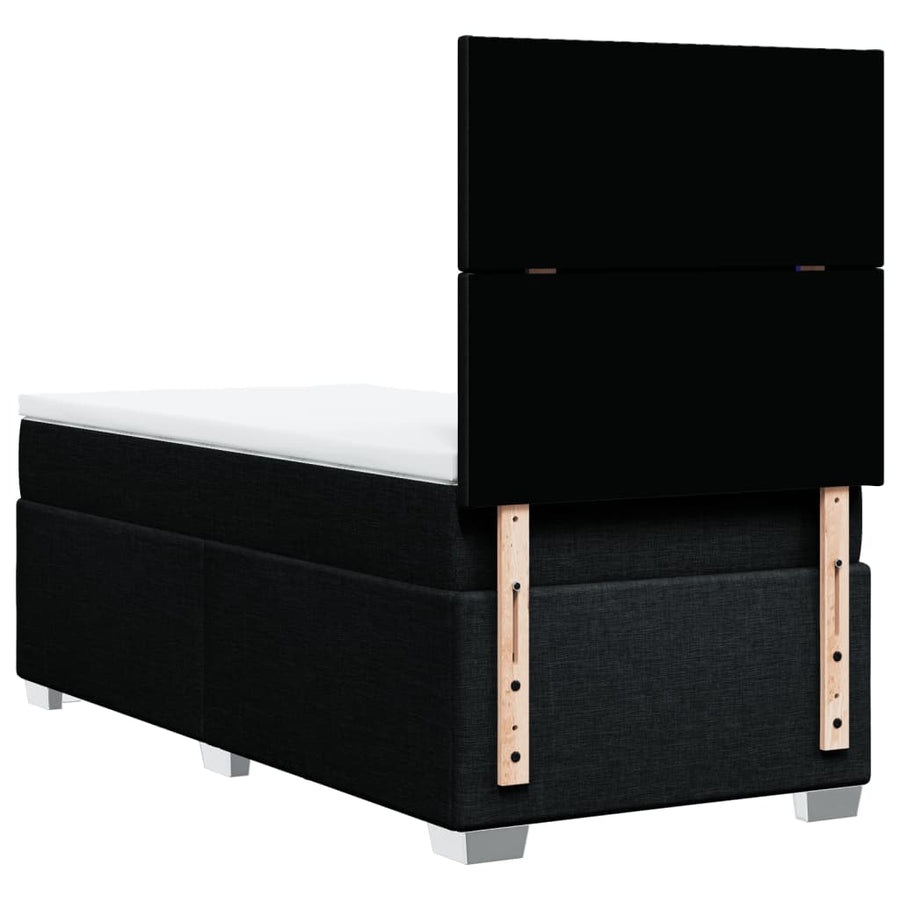 Boxspring met matras stof zwart 100x200 cm