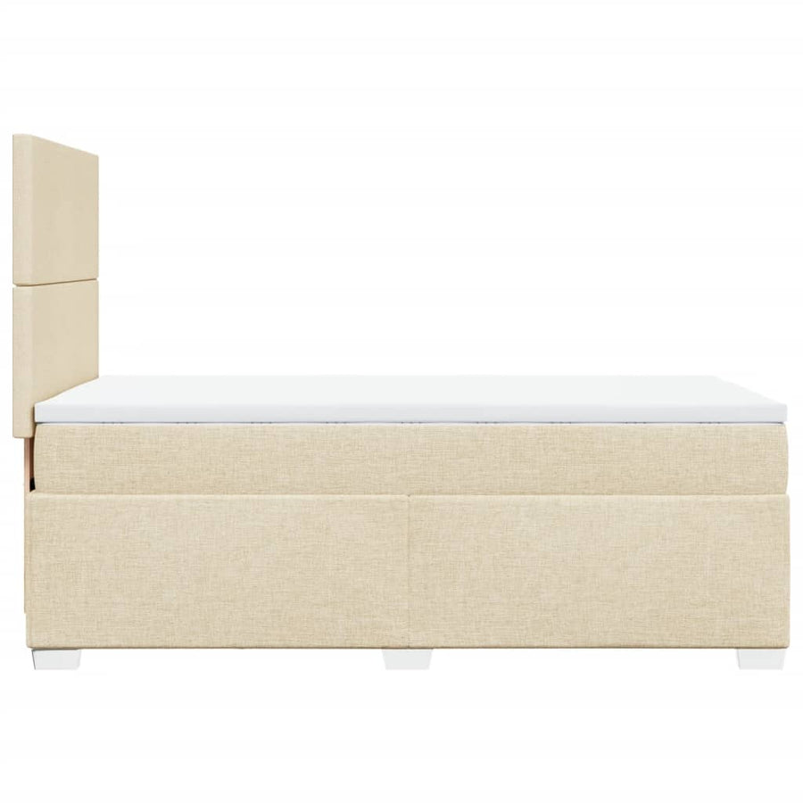 Boxspring met matras stof crèmekleurig 100x200 cm