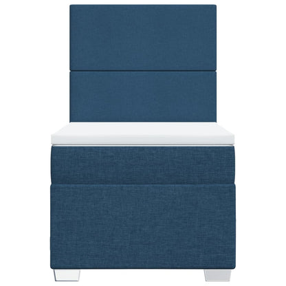 Boxspring met matras stof blauw 100x200 cm