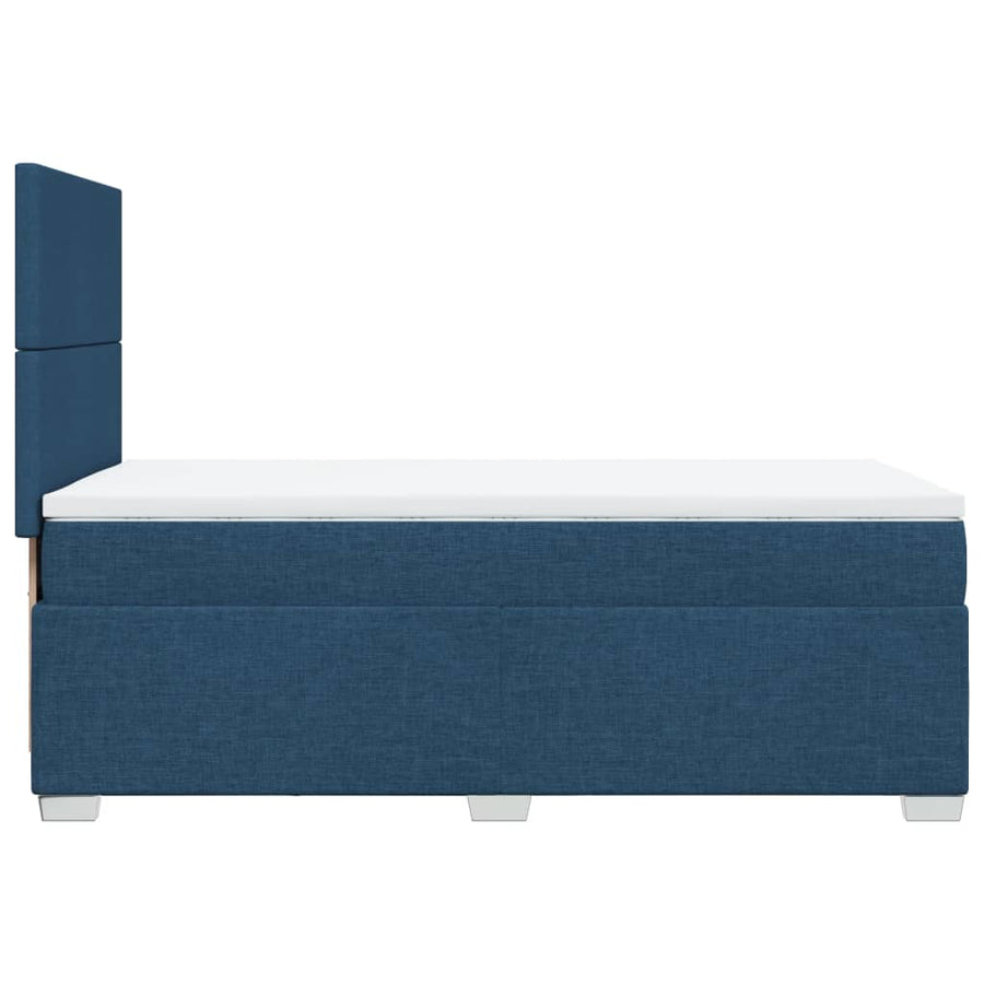 Boxspring met matras stof blauw 100x200 cm