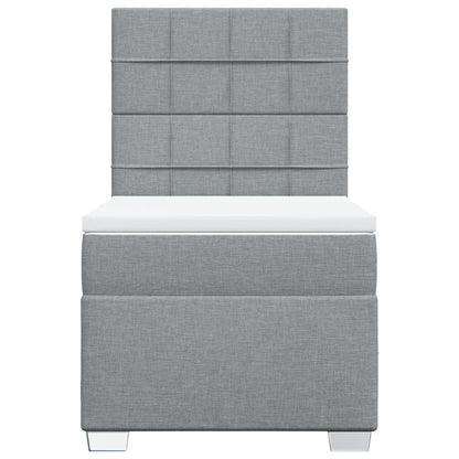 Boxspring met matras stof lichtgrijs 100x200 cm