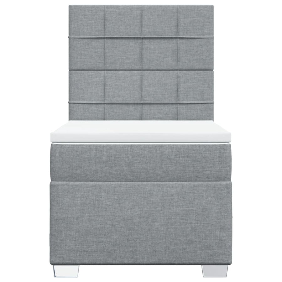 Boxspring met matras stof lichtgrijs 100x200 cm