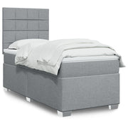 Boxspring met matras 100x200 cm lichtgrijs