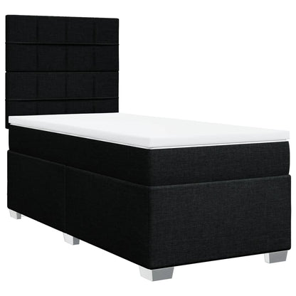 Boxspring met matras stof zwart 100x200 cm