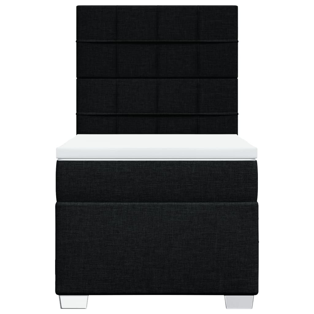 Boxspring met matras stof zwart 100x200 cm
