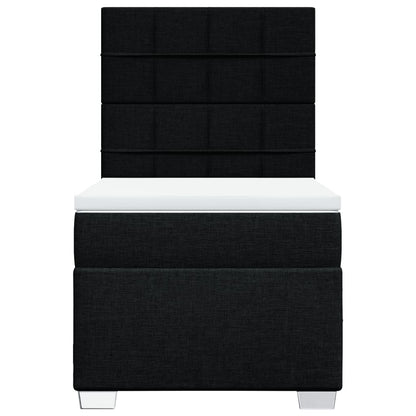 Boxspring met matras stof zwart 100x200 cm