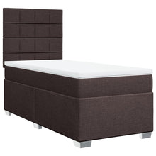 Boxspring met matras stof donkerbruin 100x200 cm
