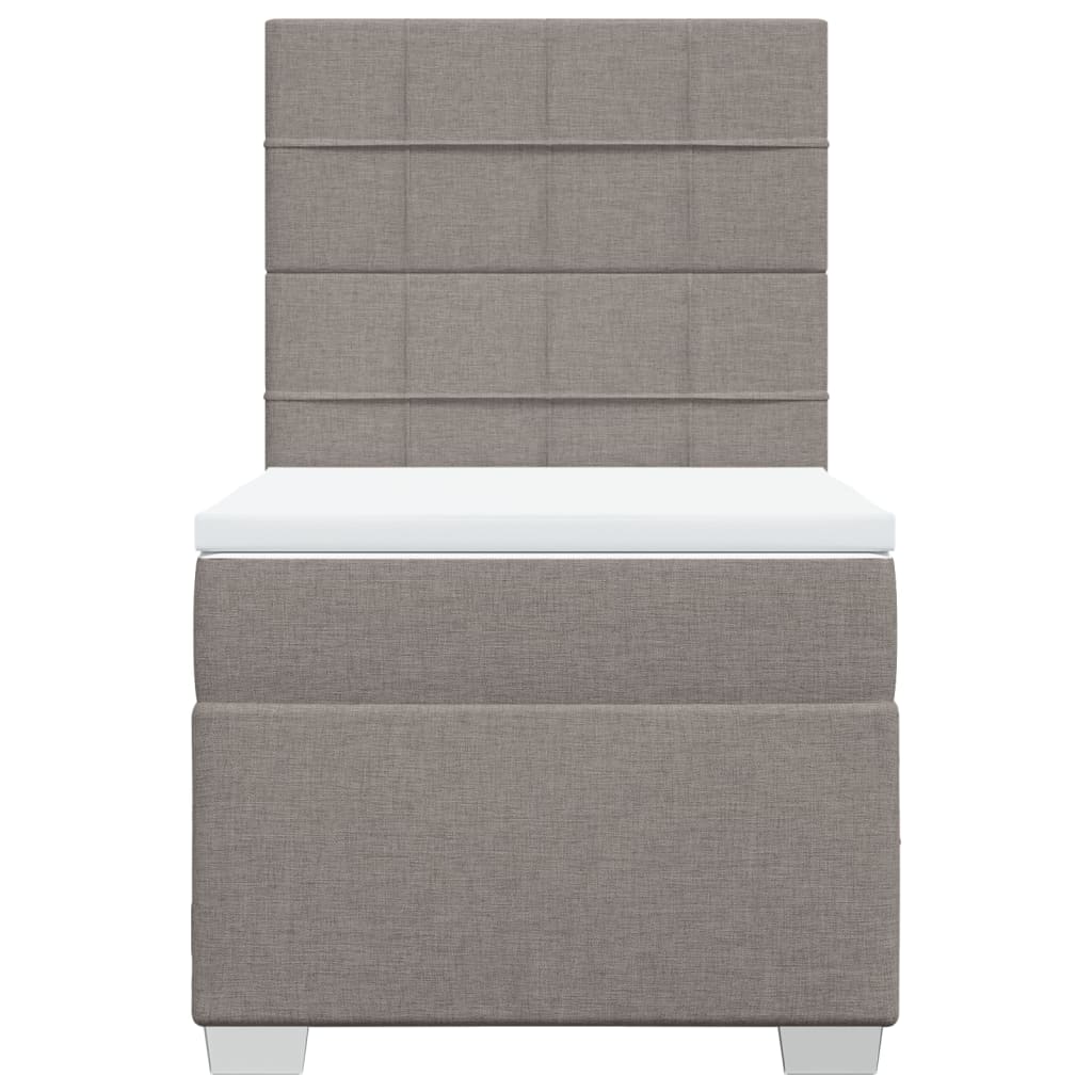Boxspring met matras stof taupe 100x200 cm
