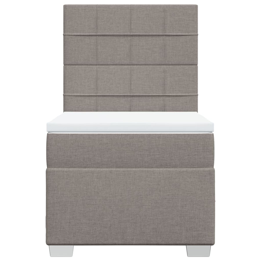 Boxspring met matras stof taupe 100x200 cm