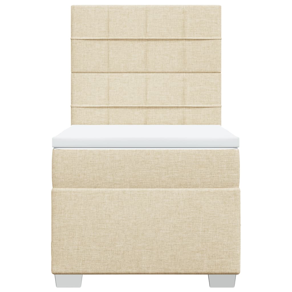 Boxspring met matras stof crèmekleurig 100x200 cm