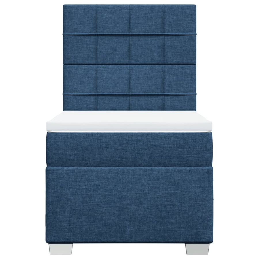Boxspring met matras stof blauw 100x200 cm