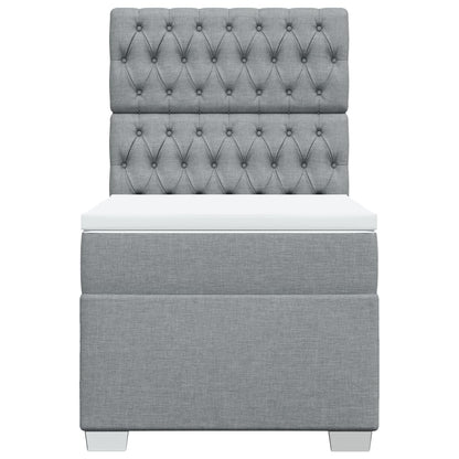 Boxspring met matras stof lichtgrijs 100x200 cm