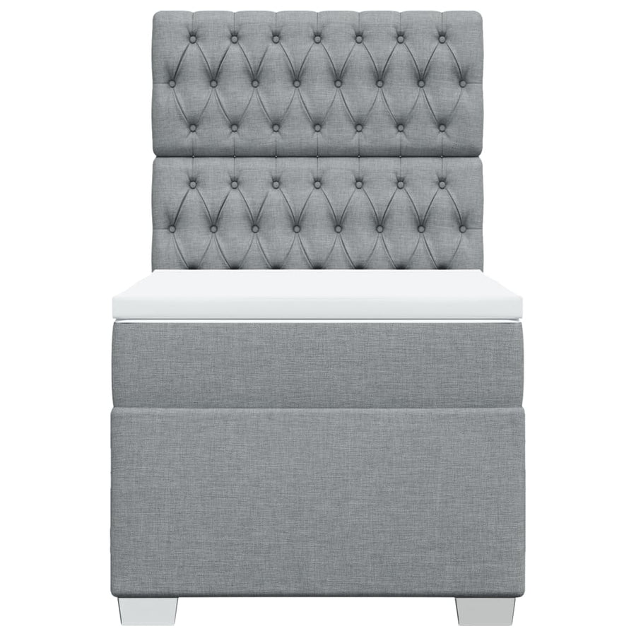 Boxspring met matras stof lichtgrijs 100x200 cm
