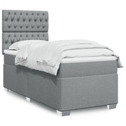 Boxspring 100x200 cm lichtgrijs stof
