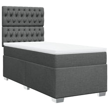 Boxspring met matras stof donkergrijs 100x200 cm