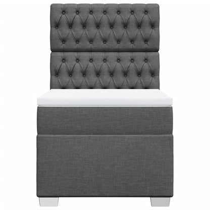 Boxspring met matras stof donkergrijs 100x200 cm