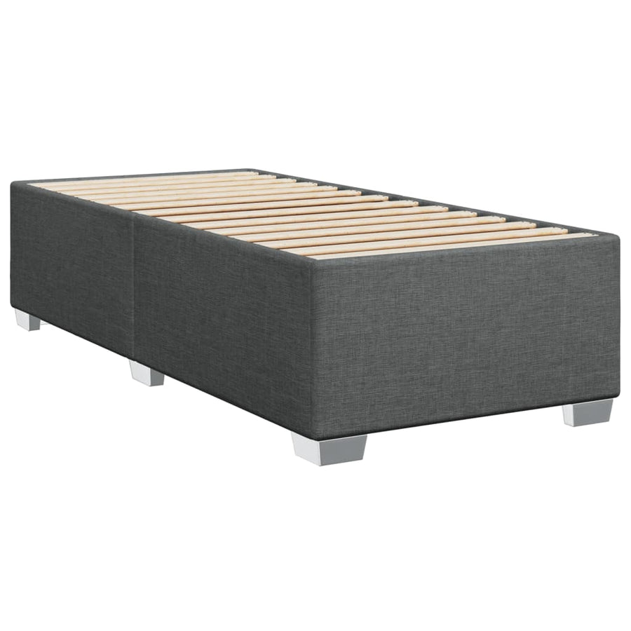 Boxspring met matras stof donkergrijs 100x200 cm