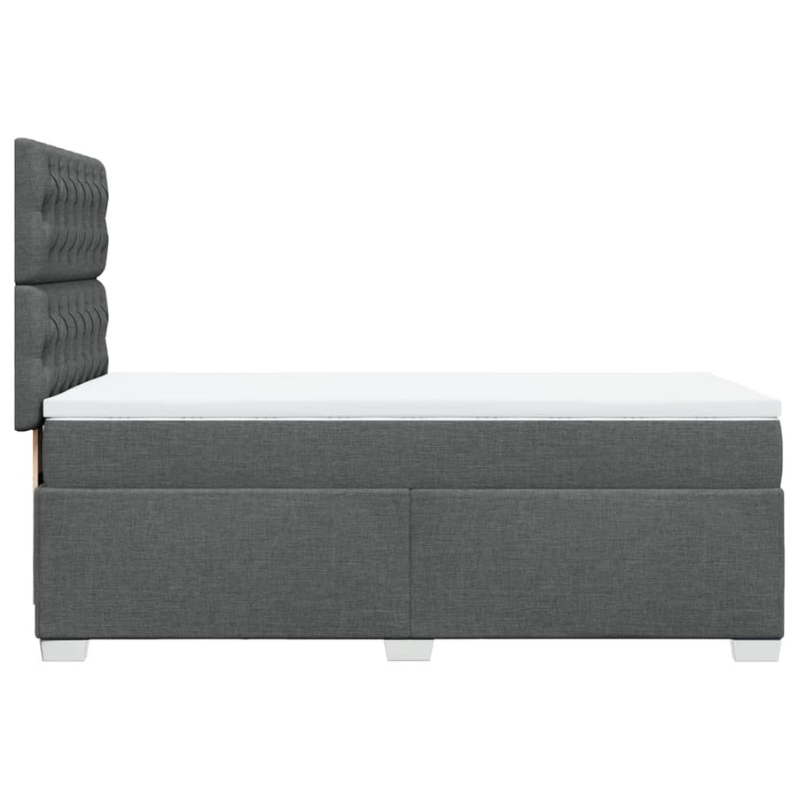 Boxspring met matras stof donkergrijs 100x200 cm