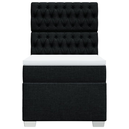 Boxspring met matras stof zwart 100x200 cm