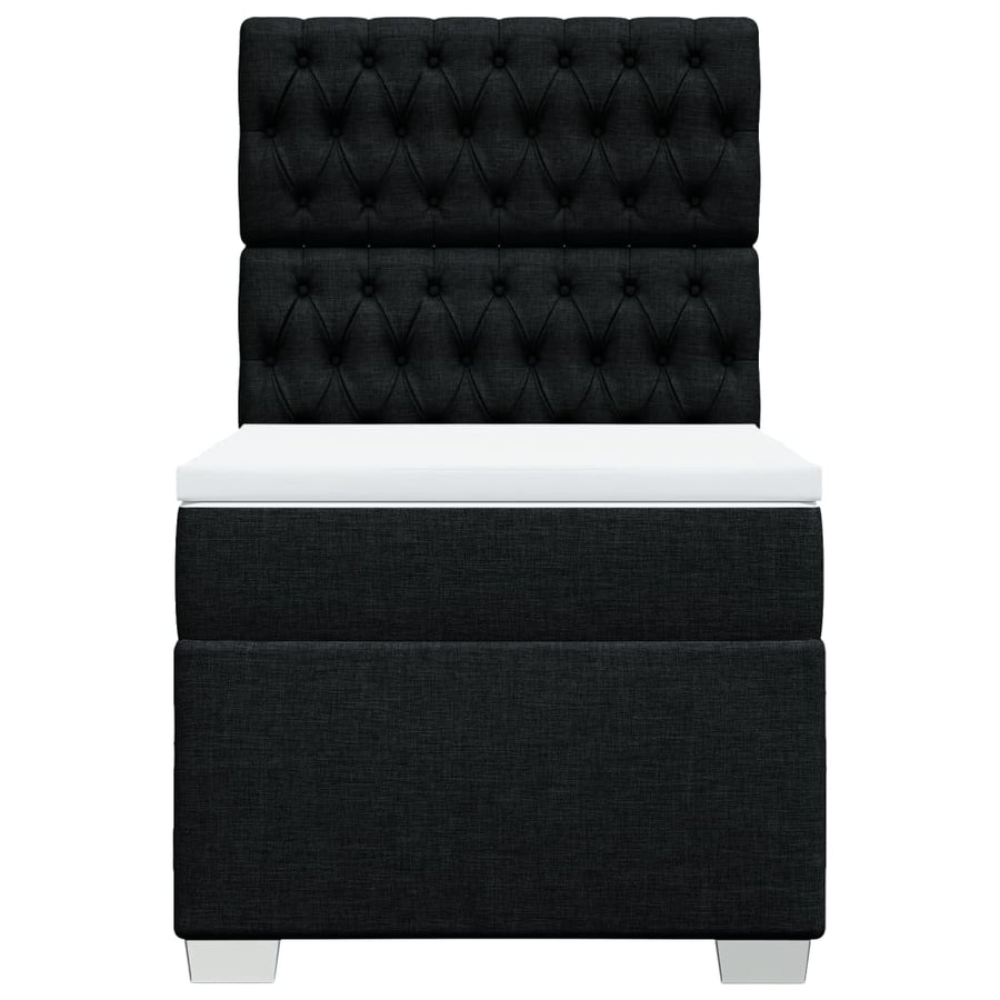 Boxspring met matras stof zwart 100x200 cm