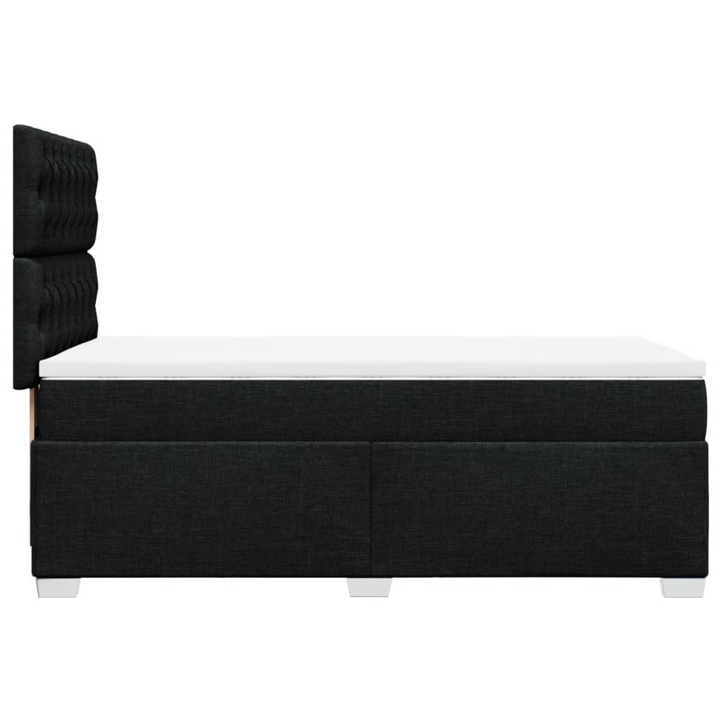 Boxspring met matras stof zwart 100x200 cm