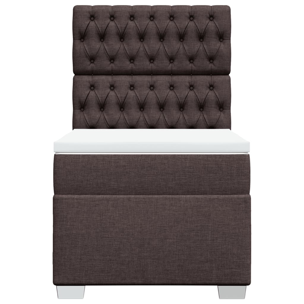 Boxspring met matras stof donkerbruin 100x200 cm