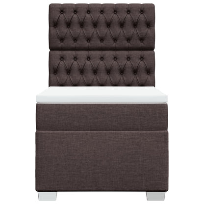 Boxspring met matras stof donkerbruin 100x200 cm