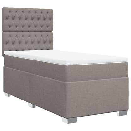 Boxspring met matras stof taupe 100x200 cm