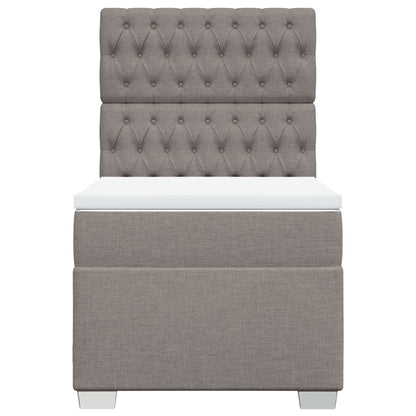 Boxspring met matras stof taupe 100x200 cm