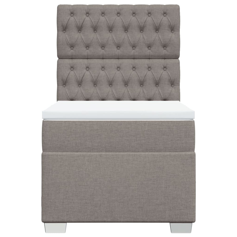 Boxspring met matras stof taupe 100x200 cm