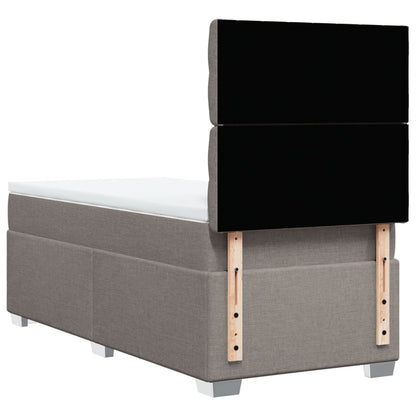 Boxspring met matras stof taupe 100x200 cm
