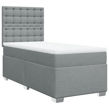 Boxspring met matras stof lichtgrijs 100x200 cm