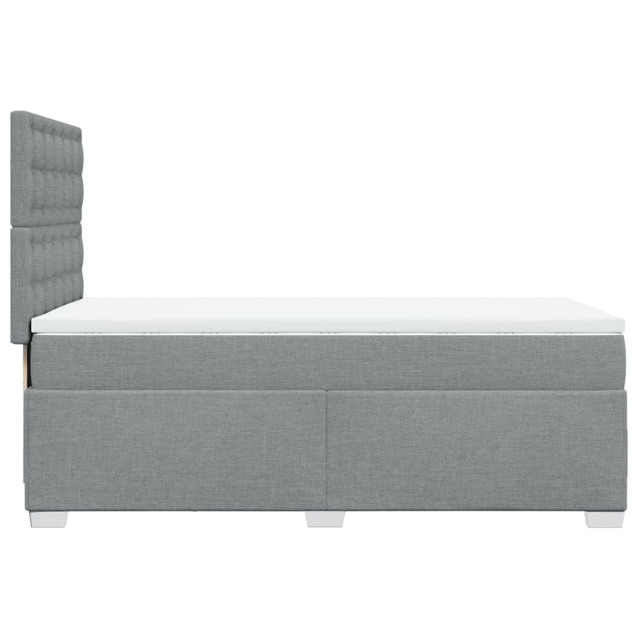 Boxspring met matras stof lichtgrijs 100x200 cm