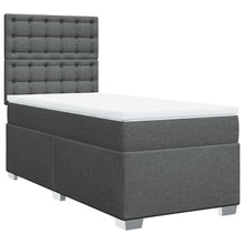 Boxspring met matras stof donkergrijs 100x200 cm