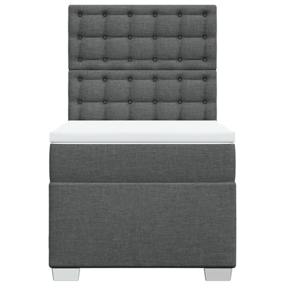 Boxspring met matras stof donkergrijs 100x200 cm