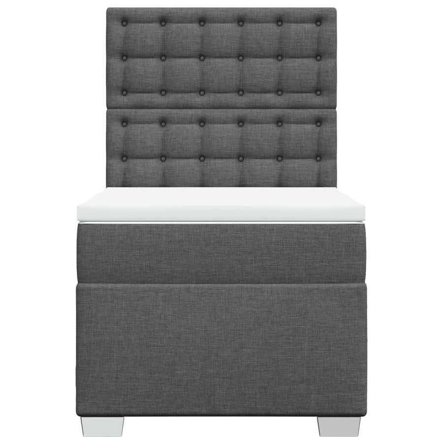 Boxspring met matras stof donkergrijs 100x200 cm