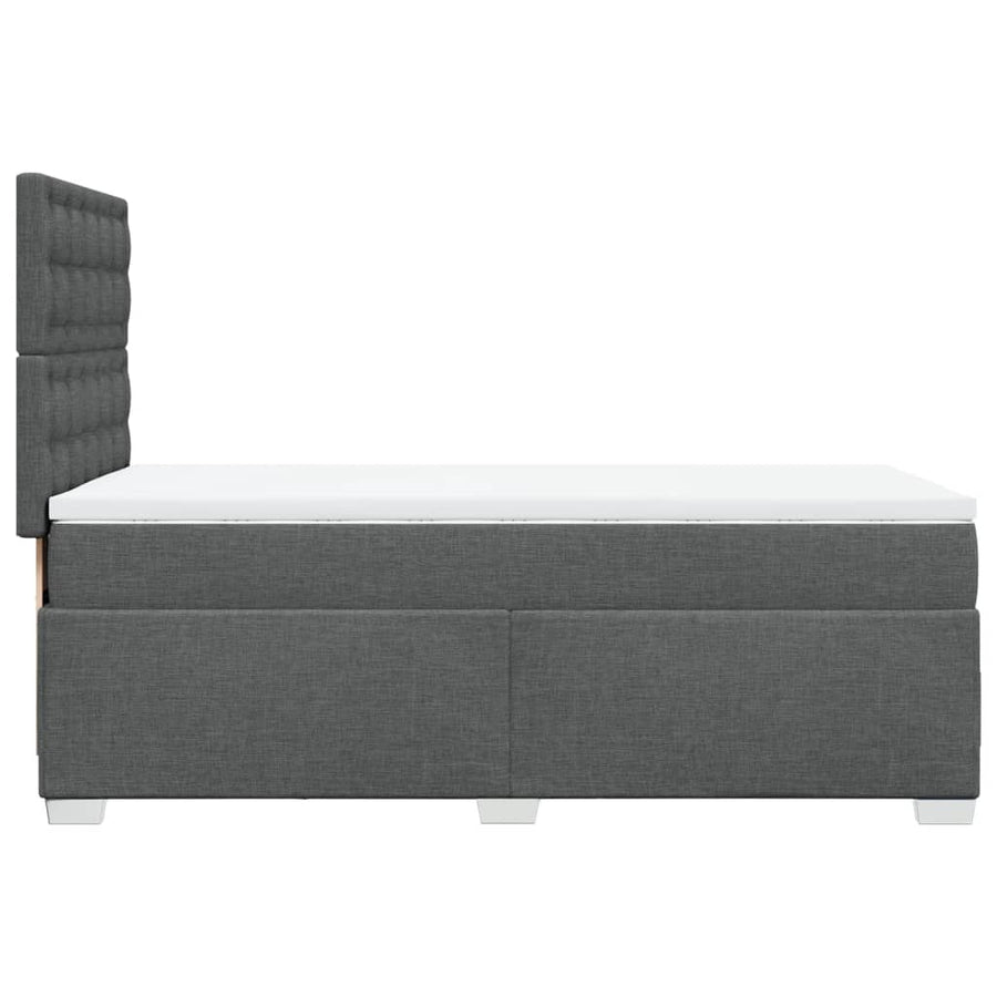 Boxspring met matras stof donkergrijs 100x200 cm